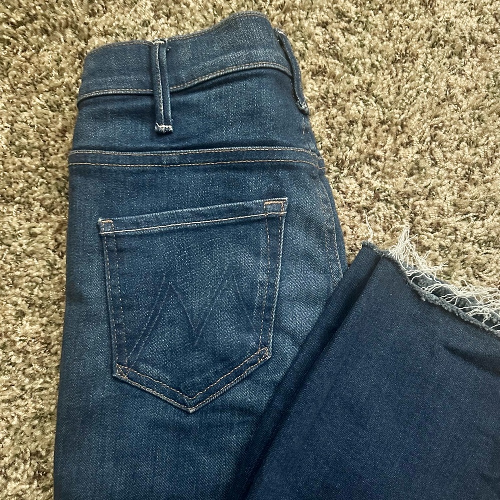 Mother the hustler ankle fray jean
